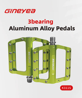 Pedales de Aluminio Duraderos Ultraligeros para Bicicleta de Montaña MTB con Rodamientos Sellados, Plataforma Ancha, Componentes para Bicicleta BMX K303X GINEYEA