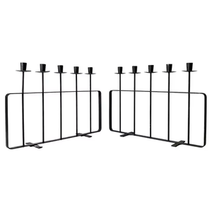 Bougeoir vintage à 5 bras en fer forgé à la main en métal noir chandelier décoratif de luxe pour la maison jardin cadeau de noël - Product Image 1