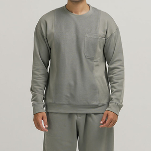Sweat-shirt thermique à col rond en coton 100% pour homme, doux et molletonné, design personnalisé, vente en gros - Product Image 1