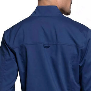 Blouse médicale extensible personnalisée marine pour homme – Uniforme d'hôpital pour adulte en polyester, rayonne et élasthanne - Product Image 3