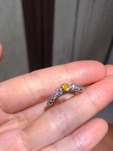 Anillo de Eternidad Completo Romántico con Moissanita Amarilla en Corte Pera y Redondo, Plata 925 Original, Estilo Único y Exclusivo, Joyería Sorpresa - Product Image 3