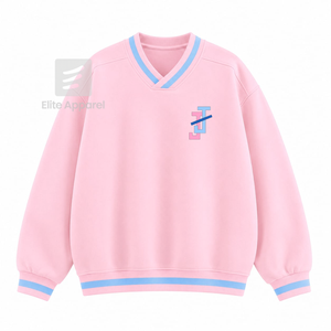 เสื้อสเวตเชิ้ตวาร์ซิตี้แบบมีรูระบายอากาศ Custom Jack & Jill America พร้อมโลโก้ปักด้านหน้า สีฟ้าชมพู แขนยาว สำหรับผู้หญิง - Product Image 1