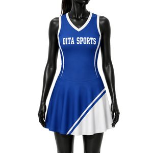 Camiseta Deportiva sin Mangas para Mujer, Sublimada en Azul Rey y Blanco, para Tenis, Entrenamiento, Deporte y Actividades al Aire Libre - Product Image 1