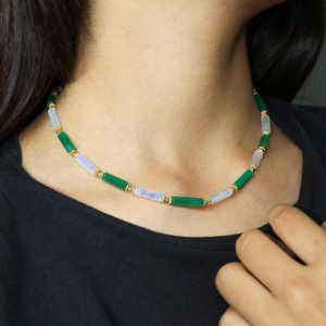 <b>NECKLACE</b> 3 PENCIL STONE FACE BEADS <b>necklace</b> gemstone beads <b>necklace</b> natural stone <b>necklace</b> - Product Image 1