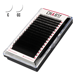 Plateaux de cils Charmlash en gros, extensions de cils courbés CC, plateaux de cils individuels classiques, faits à la main, sans cruauté, noir intense - Product Image 1