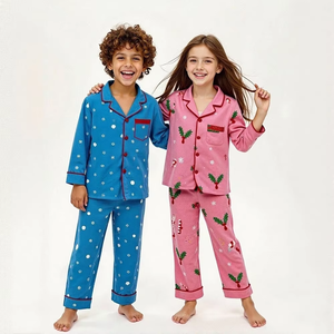 Hongbo New Arrival Christmas <b>Pyjamas</b> Children's Outfit Pajamas Cute Designer Diy Print Christmas Pj Kids Clothes Wholesale - Product Image 2