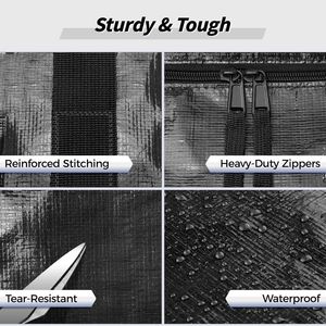 Lot de 8 boîtes de déménagement extra-larges et robustes, bacs de rangement noirs, poignées renforcées, fermetures éclair robustes, sacs de rangement multi-usages - Product Image 3