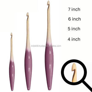 El gancho de ganchillo de madera Comfort Grip minimiza la fatiga de la mano, la punta pulida y la madera duradera Compre una gran cantidad para las principales cadenas artesanales - Product Image 2