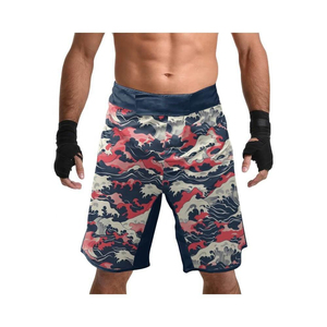 Shorts de MMA personnalisés en polyester et élasthanne de haute qualité, imprimés par sublimation, pour l'entraînement au Jiu-Jitsu, au Kickboxing et aux arts martiaux. - Product Image 4