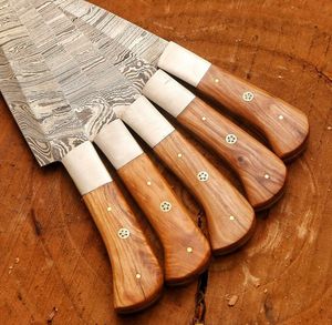Ensemble de couteaux de cuisine professionnels faits à la main, 5 pièces, THEWIZ CRAFTS, manche en os traditionnel ambidextre, couteaux en acier à haute teneur en carbone - Product Image 2