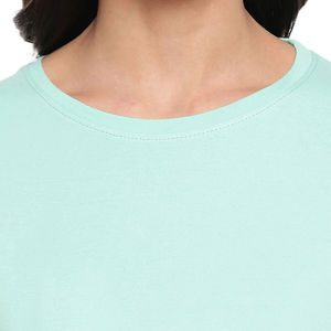 Ensemble deux pièces d'été personnalisé de couleur unie pour femmes, jeunes et adultes – T-shirts en coton et shorts en gros avec logo personnalisé - Product Image 5