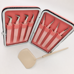 Ensemble de pinces à sourcils en acier inoxydable personnalisées avec embouts inclinés, étui de rangement, durable et écologique pour un usage professionnel - Product Image 3