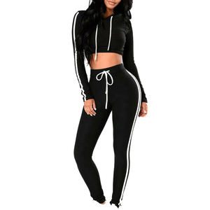 Conjunto deportivo de dos piezas para mujer, ropa informal de tela suave, cómoda para el gimnasio, el entrenamiento, el descanso y el uso diario. - Product Image 1