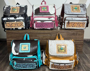 Venta al por mayor de gran capacidad a mano de cuero genuino pañales mamá bolsas multifunción de moda duradera cuero de vaca cremallera mochilas - Product Image 5