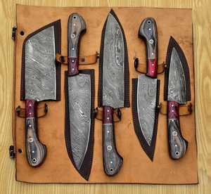 Ensemble de couteaux de chef THEWIZ CRAFTS de qualité supérieure en acier à haute teneur en carbone, 5 pièces, fabriqués à la main, manches ambidextres en os, finition polie - Product Image 6