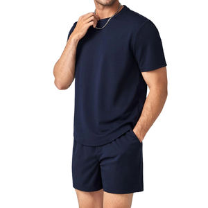 Conjunto de verano para hombre, conjunto de algodón transpirable, camisa de manga corta y pantalones cortos a juego, ropa informal cómoda, conjunto para vacaciones en la playa - Product Image 3