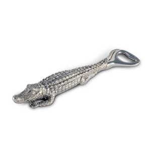 Abridor de botellas de aleación de zinc plateado con forma de cocodrilo, abridor de cerveza resistente, estilo vintage, con forma de animal, manual, para bar o pub, a precio económico. - Product Image 1