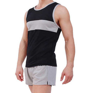 Débardeur haut de gamme pour homme, sans manches, 100% coton blanc, respirant, col haut, dernières tendances pour homme - Product Image 1