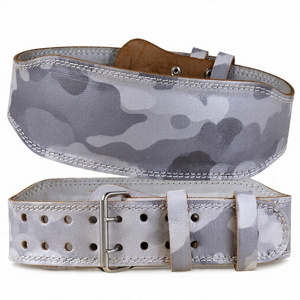 Double Prong Weightlifting Leather Camouflage Belt <b>Back</b> <b>Support</b> Trainer Camo Belts 10MM Camouflage PU Leather Belts Unisex - Product Image 6