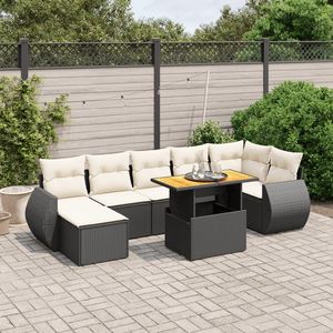 Set Divano da Giardino in Rattan Nero 6 Posti, Arredamento da Esterno Resistente alle Intemperie, Design Contemporaneo - Product Image 1