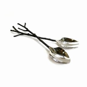Royal Style Stainless Steel <b>Salad</b> <b>Server</b> With Black Round Handmade Handle for Home and Wedding Tabletop <b>Salad</b> <b>Server</b> - Product Image 4