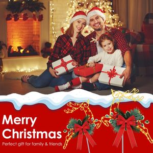 Décorations lumineuses de Noël en forme de rennes, 9,84 pieds, 30 LED, fonctionnant sur piles, pour extérieur, avec piquet en métal, pour jardin, cour, allée, décorations de fêtes - Product Image 6