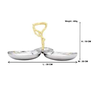 Plateau de service triple papillon pour collations, fruits secs, desserts, vaisselle décorative, cadeau - Product Image 4