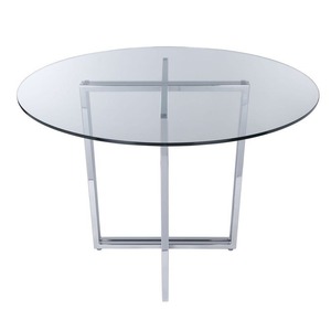 Table basse en métal et verre, acier inoxydable, gris, acier inoxydable, verre trempé - Product Image 3