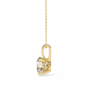 Minimalist 14K <b>Solid</b> <b>Gold</b> IGI Certified 3 CT Round Cut Prong Set Lab Diamond Solitaire <b>Pendant</b> Necklace for Women Party Gift - Product Image 2