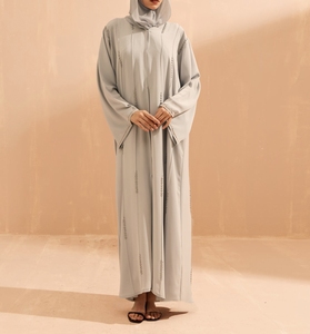 Modern Luxurious Women Kaftan Abaya Dress Handmade Turkish Floor Length Long Sleeve Soft Breathable Polyester Floral Loose Fit - Product Image 5