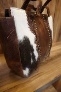 Bolso Tote de Cuero Vacuno, Elegante Bolso de Hombro con Pelo de Vaca, Nuevo Bolso de Mano, Bolso de Compras Elegante para Mujer - Product Image 5