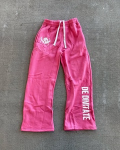 Custom Rhinestone Sweatpants Men Heavyweight Fleece Jogger <b>Pants</b> Applique Letter Streetwear <b>Straight</b> <b>Leg</b> <b>Track</b> <b>Pants</b> - Product Image 2