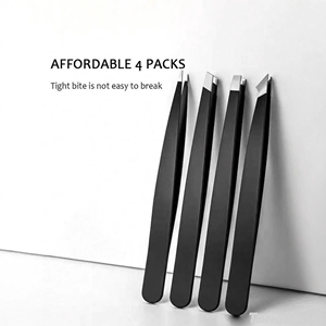 Pince à épiler professionnelle en acier inoxydable pour sourcils, grande précision pour l'élimination des poils du visage, des éclats et des poils incarnés - Ensemble - Product Image 3