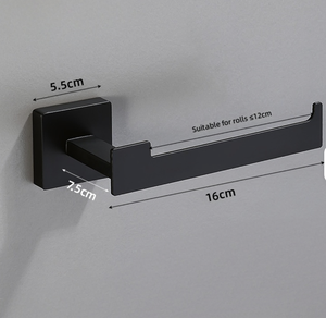 Juego de Ganchos y Rieles Minimalistas Negros para Baño, Barra Rectangular para Toallas, Jabonera, Acero Inoxidable con Recubrimiento en Polvo - Product Image 5