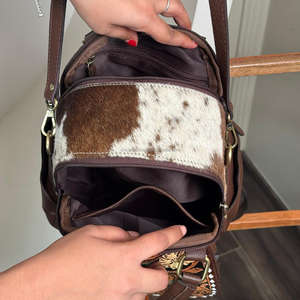 Nouveau sac à dos en cuir de vachette personnalisé multifonction grande capacité usiné à la main élégant sac à dos de voyage convertible pour les femmes - Product Image 6