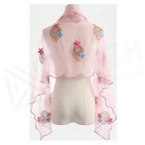 Pañuelo de Gasa Rosa para Mujer NORTH APPROACH, Bordado Floral, Estilo Dulce y Largo, Accesorio de Moda para Todas las Temporadas - Product Image 2