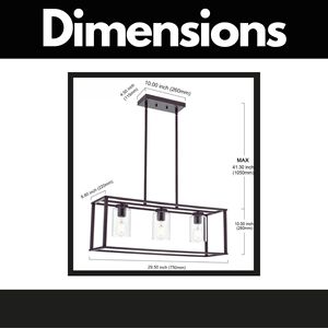 Luce contemporanea a 3 luci nera moderna per sala da pranzo lampadario per cucina a isola pendente lineare per fattoria a filo - Product Image 4