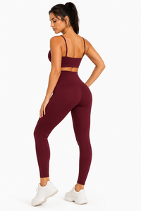 Premium Womens Vintage Solid Gym & Yoga Leggings | Knitted 240 GSM Polyester Activewear | High Waist Capris <b>Tummy</b> <b>Control</b> - Product Image 4
