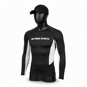 Camiseta de Protección Solar Personalizada para Hombre, Manga Larga, para Surf, de Poliéster/Nailon, Secado Rápido, Deportiva, para Natación, Suministro al por Mayor - Product Image 4