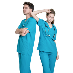 Combinaison de travail en toile de coton/PE/Spandex de qualité supérieure, confortable et pratique, pour salon de beauté, dernier design, uniforme d'hôpital FMF, OEM/ODM - Product Image 1