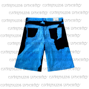Shorts pour hommes en cuir de vachette évasés, noir et bleu, marque privée, qualité supérieure, personnalisable - Product Image 4