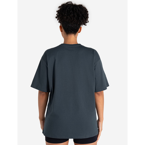 เสื้อยืดคอกลมแขนสั้นผ้าฝ้ายออร์แกนิค 100% สีน้ำเงินเข้มสำหรับผู้หญิง สไตล์ลำลอง ดีไซน์เนอร์ เหมาะสำหรับโยคะและออกกำลังกาย - Product Image 2