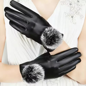 SalvaLeather Leather <b>Touch</b> <b>Screen</b> <b>Gloves</b> Wrist Length Silk Lined Winter Plain Style Daily Use Outdoor & Party Use - Product Image 1