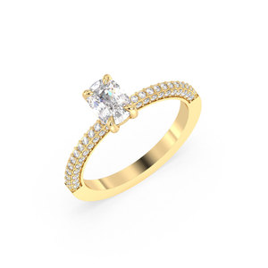 REYES Personalized 1.36 Carat Lab Grown Diamond Engagement Ring In 14K Solid Gold Fine Jewelry For Special Occasional Wear - Product Image 1