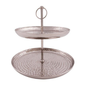 Unique Polished Silver Aluminum Dessert And Cupcake Holder Decorative <b>3</b> <b>Tier</b> Oval <b>Cake</b> <b>Stand</b> With Handle For Weddings Parties - Product Image 4