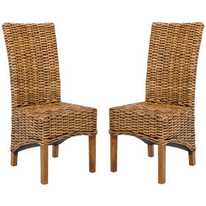 DreamCraft Lot de 2 chaises de salle à manger en rotin 18.5 ''H Coastal Farmhouse Sièges élégants Vietnam - Product Image 1