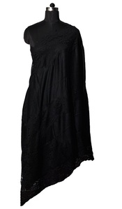 Bufanda de Lana Fina con Encaje para Mujer, Bufanda Larga de Cachemira para Invierno, Bufanda Tradicional - Product Image 4