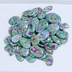 High Quality Grade Natural Quartz Fuchsite Loose Gemstone Cabochon Wholesale Lot Customizable Size for Jewelry Making - Product Image 2