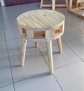Custom Modern Wooden Ottoman <b>Stool</b> with Linen <b>Cushion</b> Multifunctional Footrest Bench for Home Hotel Furniture - Product Image 2