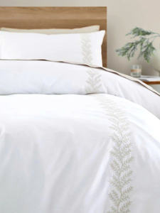 Juego de Fundas de Edredón de Algodón 100% Personalizadas al por Mayor, Bordadas con Hojas Beige, para Hotel, Hogar, Boda, 250 Hilos, Aptas para Lavadora - Product Image 3